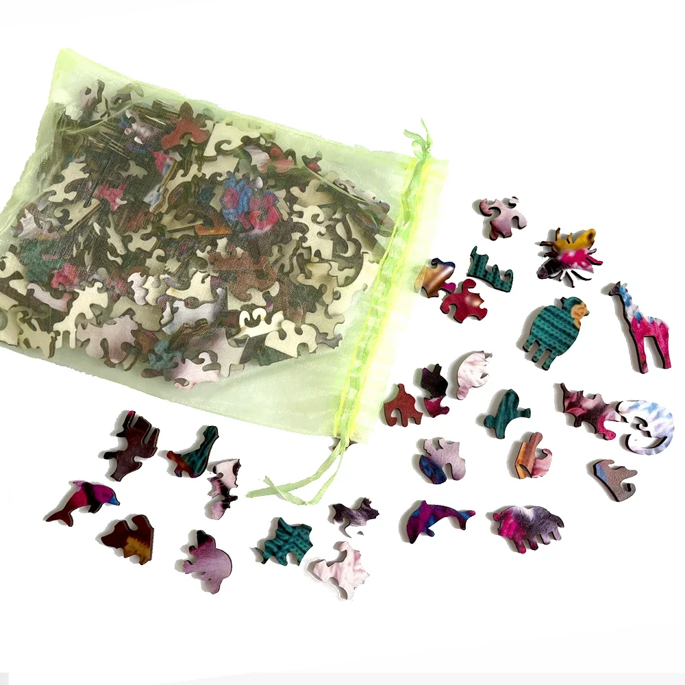 Halloween Skull Wooden Jigsaw Puzzles Special-shaped Animal Jigsaw Puzzles For Adults Decompression Round Super Hard High 3