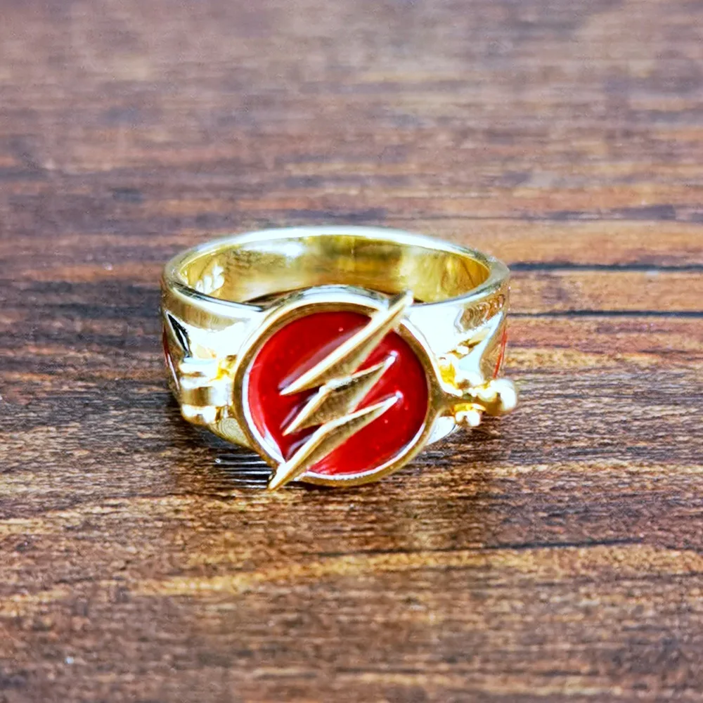 Movie Superhero Flash Ring Barry Allen Cosplay Prop Can Be Opened Metal Fashion Jewelry Exclusive Design Accessories Gifts 6