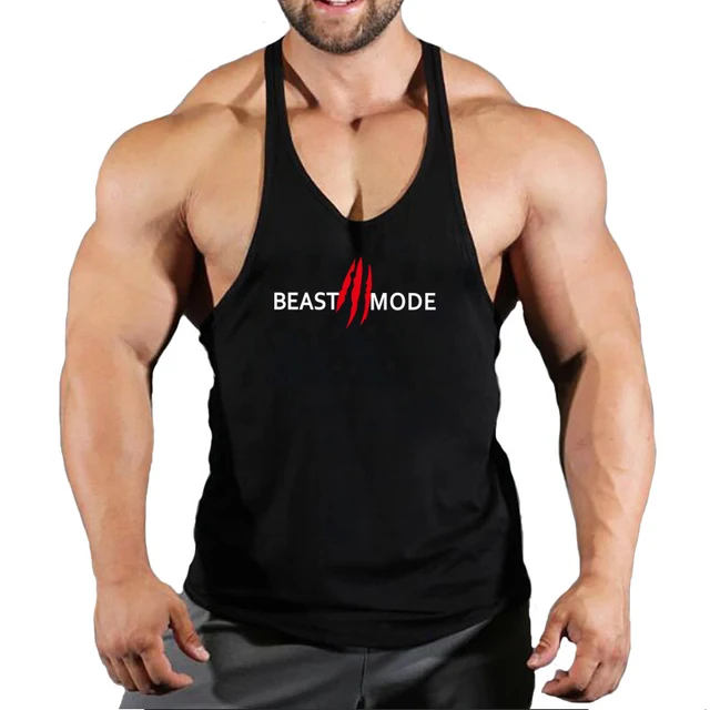 Canotta Uomo Bodybuilding In Cotone - Tank Top Senza Maniche Per Palestra E Allenamento