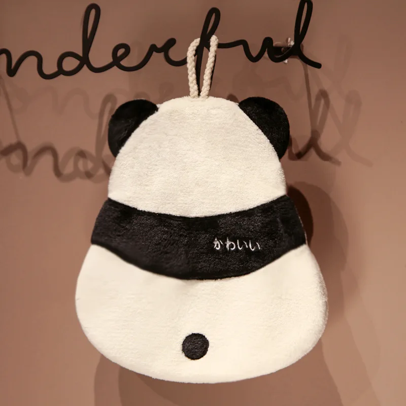 hand towels face towels pocket towels hair towels Panda Towel Quick-Drying Absorbent Towel Hanging Thickened Soft Coral Fleece Hand Washing Cloth Car Computer