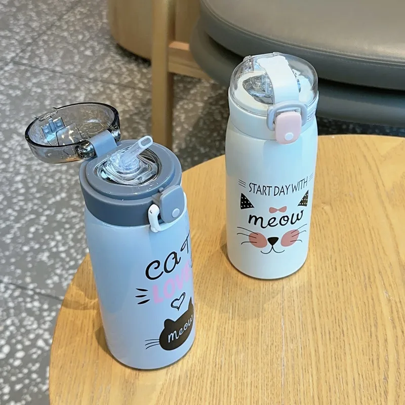 Stainless Steel Tumbler Thermocup  Cat Travel Thermos Cup Bottle -  350ml/500ml - Aliexpress