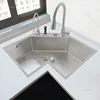L-shaped Stainless Steel Corner Kitchen Sinks Kitchen Accessories Large Single Sink Modern Small Apartment Special Washing Sink 5