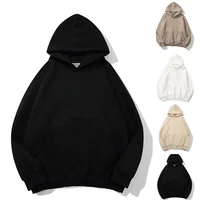 New Streetwear Men Hoodie Solid Color Basic Loose Black Hoodie Long Sleeve Pocket Sweatshirt for Women Hoodies 1
