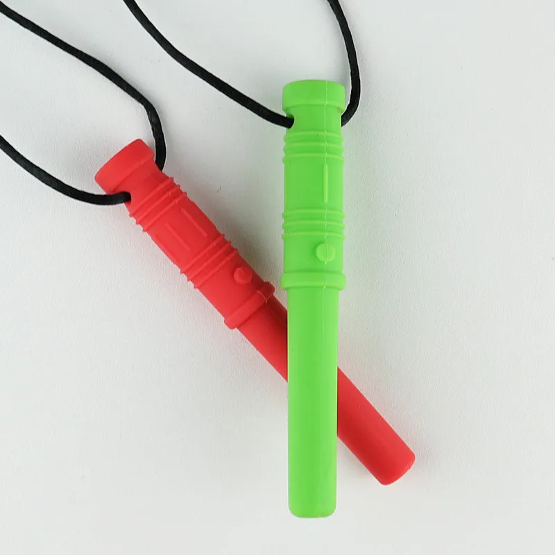 1Pcs Newborn Sensory Chew Necklace Chewy Kids Silicone Biting Teethers Toy Silicone Teether for Children With Autism Accessories 3