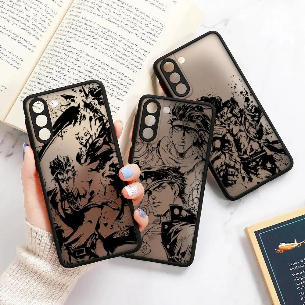 Jojojojo'S Bizarre Adventure Matte Coque Per Samsung S23 5G Custodie Galaxy S20 Fe S21 S22 Ultra S10 Lite S8 Plus Cover Jojo Kujo Anime