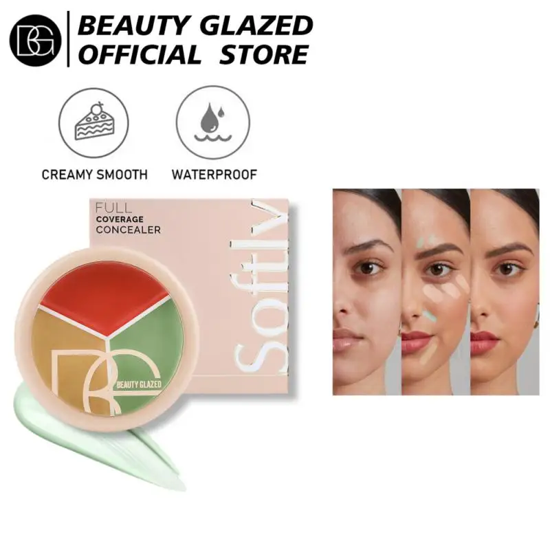 Concealer Contouring Palette 3 Colors Long-Lasting Contouring Face Color Corrector Palette Cream Conceal