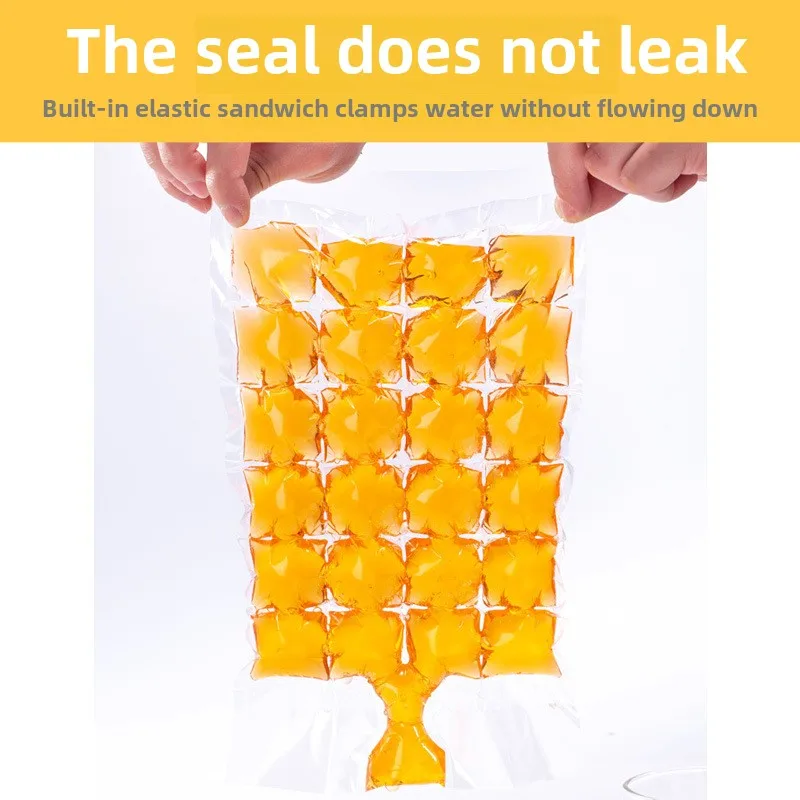 Disposable Transparent Plastic Grid Ice Cube Bag Ice Packaging Bags Household Make Cube Freezer mold Food grade Ice cube mold