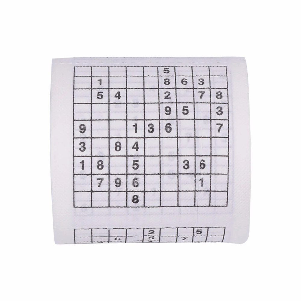 Hot 1 Roll 2 Ply Novelty Funny Number Sudoku Printed WC Bath Funny Soft Toilet Paper Tissue Wood Pulp 300 Bathroom Supplies Gift