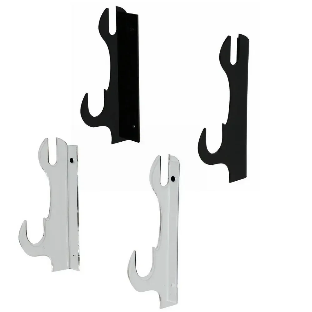 2Pcs Acrylic Sword Wall Mount-Samurai Katana Hanger Rack (Black/Clear),Transparent Display Holder for Weapon Collection