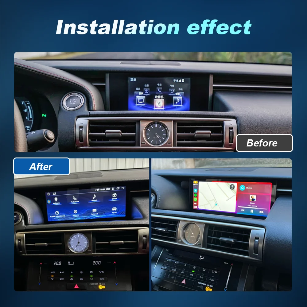 Radio con Carplay y Android Auto Inalámbrico para Lexus IS 2013-2017, Reproductor Multimedia Estéreo para Auto, 4G WIFI, Navegación GPS, DSP 2