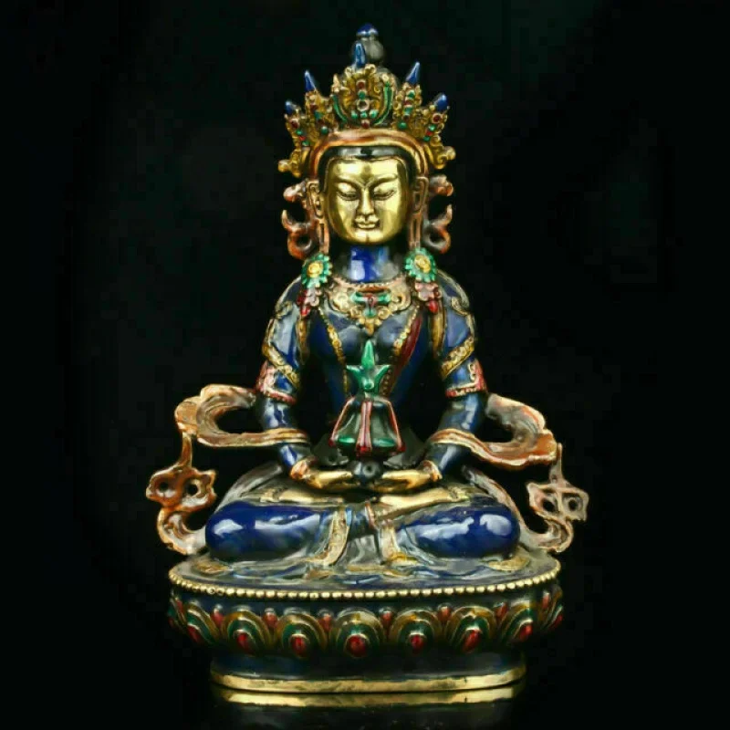 

Chinese Cloisonne Hand Carved Shakya Mani Statue