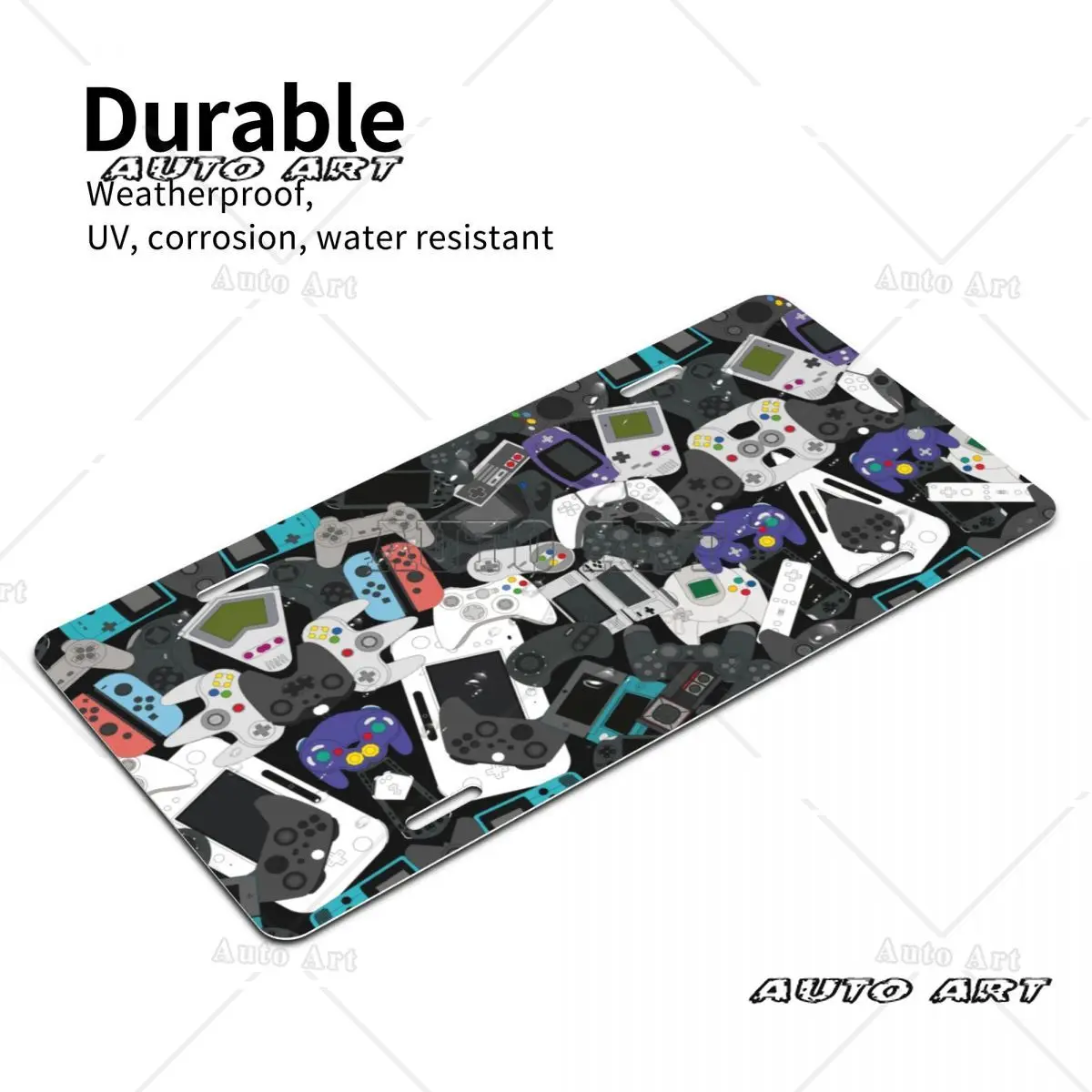 Gamer Controller License Plate Nostalgia Gaming Decorative Car Front License Plate Cover Aluminum Vanity Tag 12 X 6 Inch
