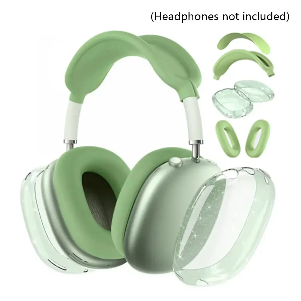 2024 Glitter Aesthetic Transparent Anti-Fall Dust-Proof Headphone Cover