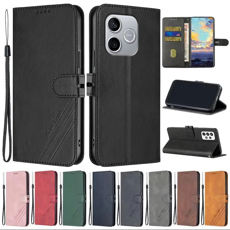 Leather Flip Case with Magnetic Wallet Cover