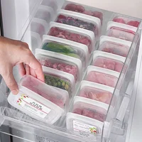 Frozen Food Fruit Storage Box Portable Compartment Refrigerator Freezer Organizers Sub-Packed Meat Onion Ginger Clear Crisper 1