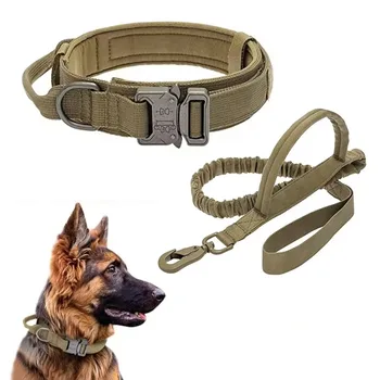 Pet Products Outdoor Tactical Dog Collar Metal Buckle Breathability Nylon Collar Medium And Large Dog Training Neck Collar Dog