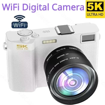 Fotocamera digitale professionale 5K Schermo da 3 pollici Webcam WIFI Zoom digitale grandangolare Videocamera 64MP Fotografia Videoregistratore Vlog