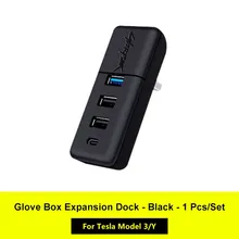  2021-2022 for Tesla Model 3 Y&nbsp;New Glovebox USB Hub Ports Splitter  Docking Station 4 In 1 Game Co-pilot USB Spiliter Auto Parts 