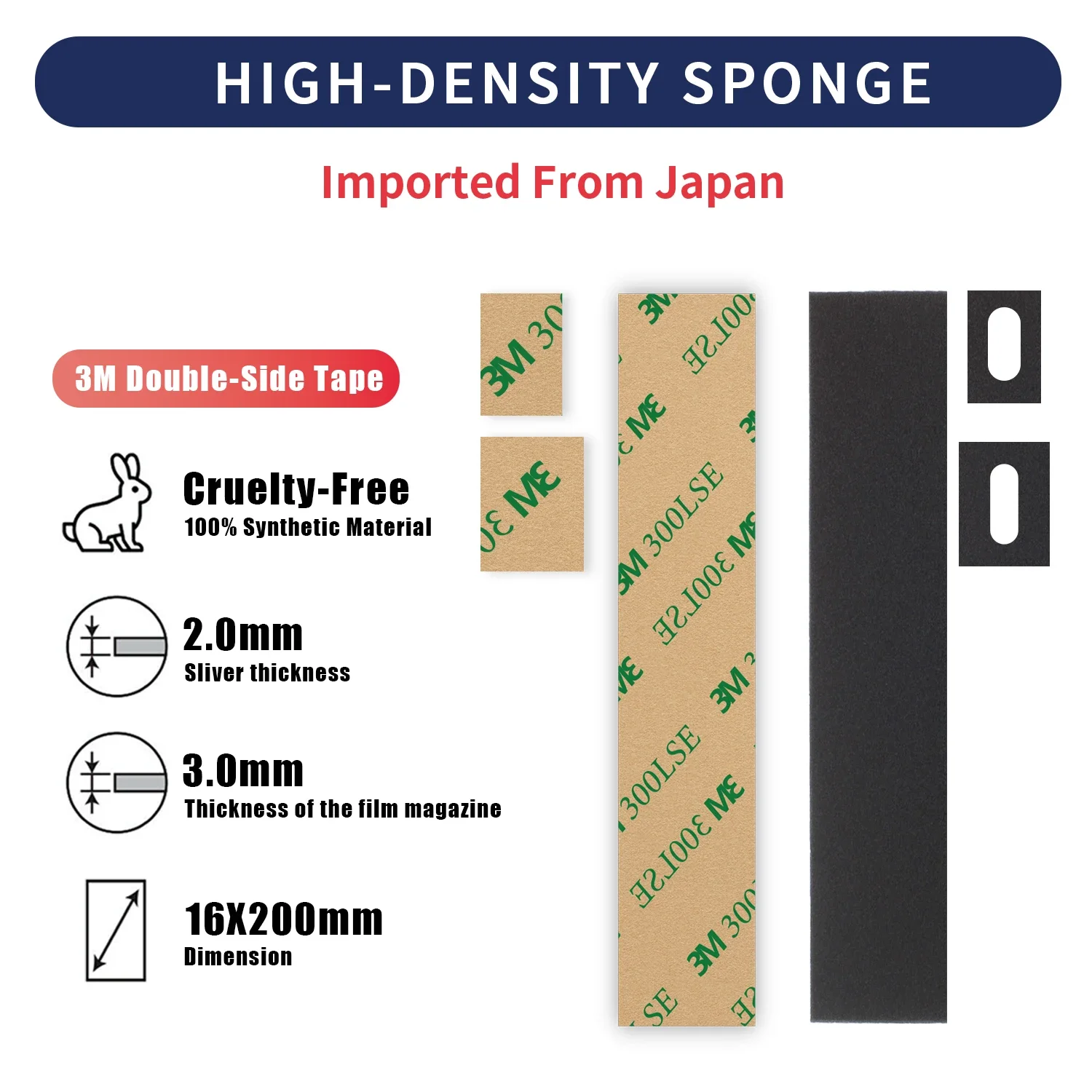 eTone 프리컷 라이트 씰 폼 가스켓(1.5/2/3/4mm) 빈티지 필름 카메라용 - 2mm 필름 제어 창 교체 스폰지 키트