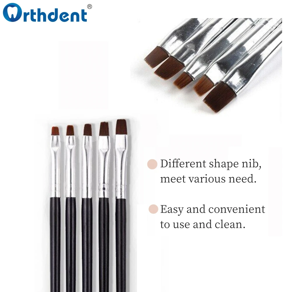 Dental Resin Brushes 5 Pcs Dentistry Shaping For Adhesive Porcelain Teeth Composite Cement Adhesive Dentist Oral Tools