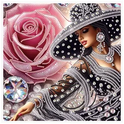 Elegant Floral Diamond Painting Kit - DIY Mosaic Art - 30*30cm (Elegant woman)