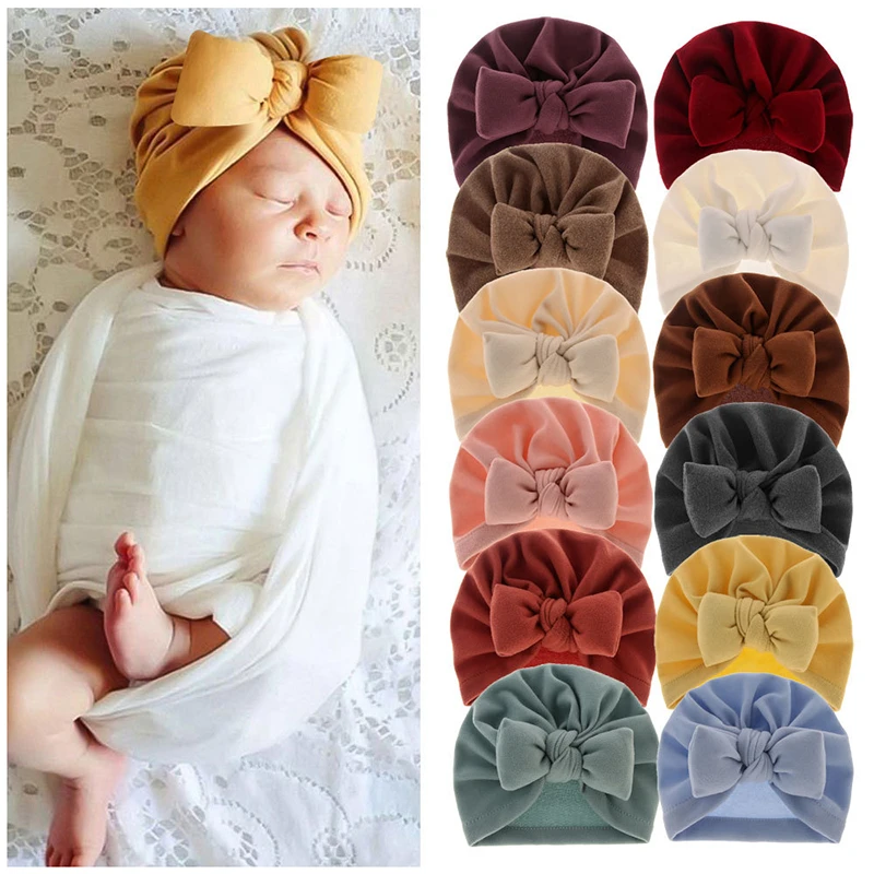 Turbante recién nacido, diadema de algodón suave con lazo, turbantes para niños y niñas, diademas elásticas, gorro, para bebé|Niños y Bebé Accesorios| - AliExpress