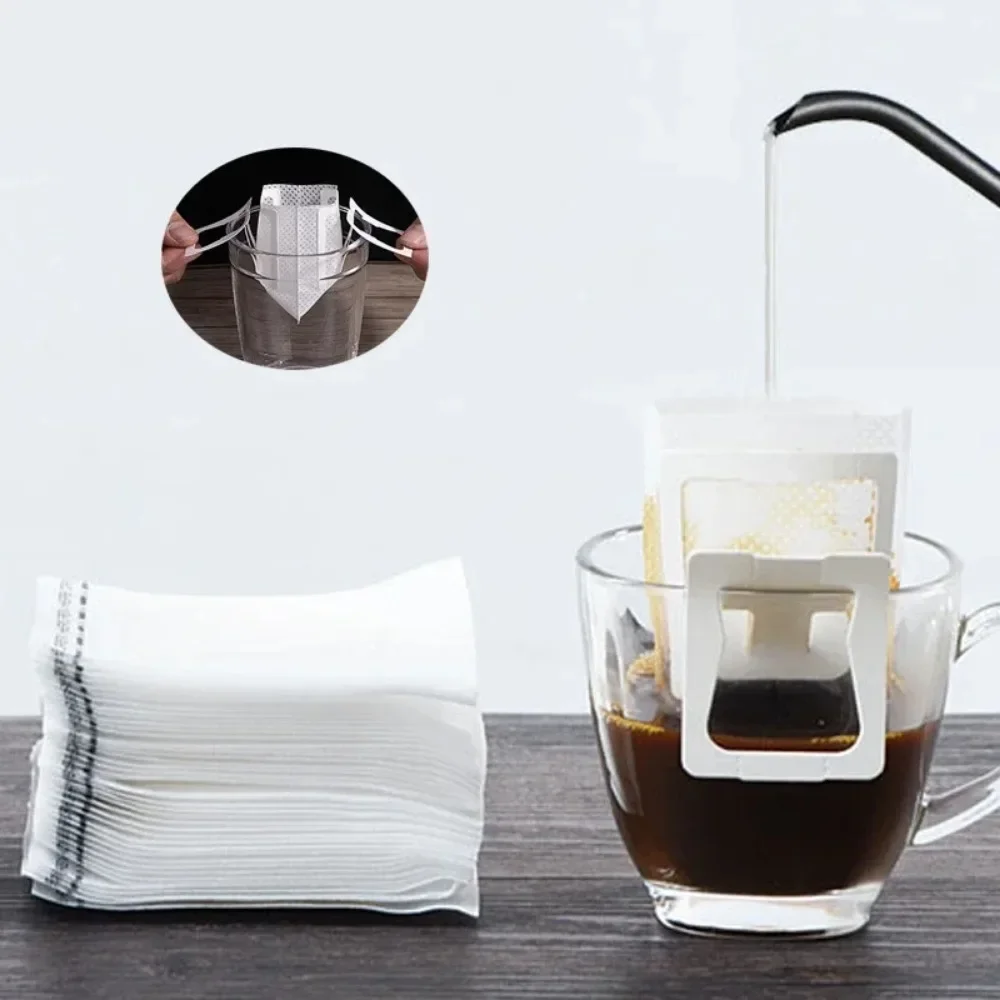 Description Picture 4 of item50pcs Coffee Filter Paper Bags Disposable Drip Coffee Bag Handle Hanging Ear Espresso Coffee Accessories Tea Tool