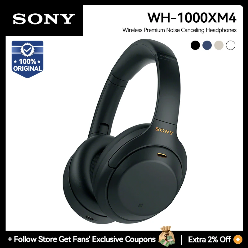 Tanio Sony WH-1000XM4 bezprzewodowe słuchawki Bluetooth aktywne słuchawki