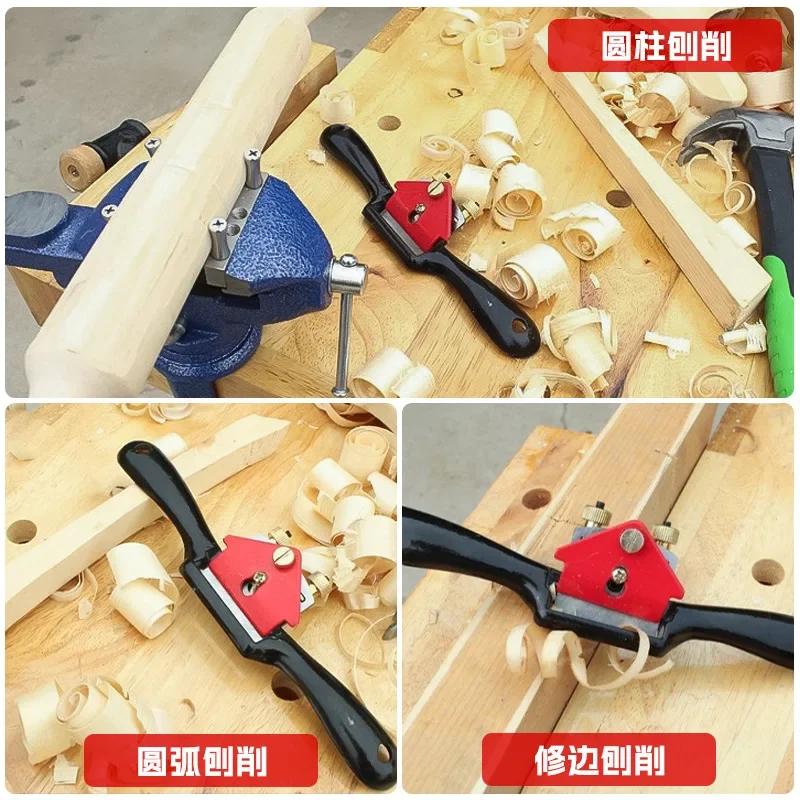 Manual Wood Planers Deburring Adjustable Plane Spokeshave Push Slotted Planer Trimming Hand Tools 9IN