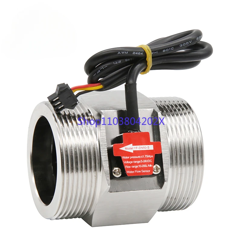 

2" Inch DC 5-18V Water Flow Sensor 304Stainless Steel Flow Sensor Water Control Liquid Sensor Switch