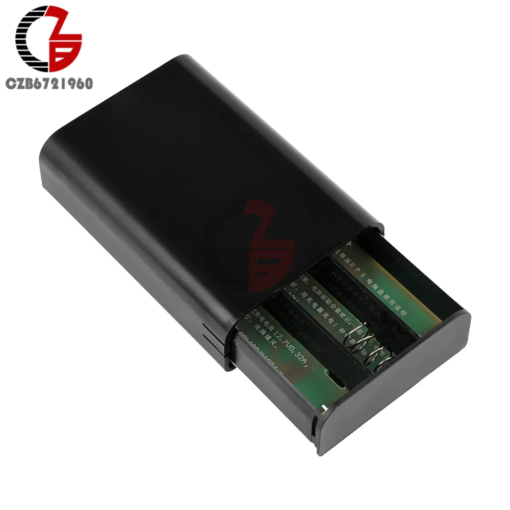 DC 12V Rechargeable Equal Voltage UPS Battery Pack 3pcs 18650 Battery No Soldering DIY UPS Shell Kit with Protector DC Holder