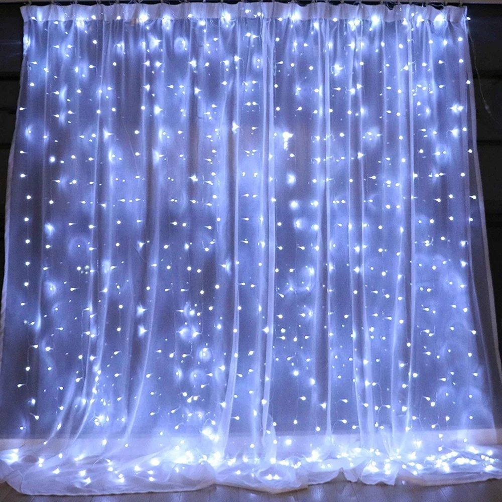 thumbnail image 1 of Christmas Decorations For Home 2025 LED Icicle String Light Waterproof Connect Curtain Garlands 3x1/3x2/3x3/6x3m EU/US Plug, 1 of 5