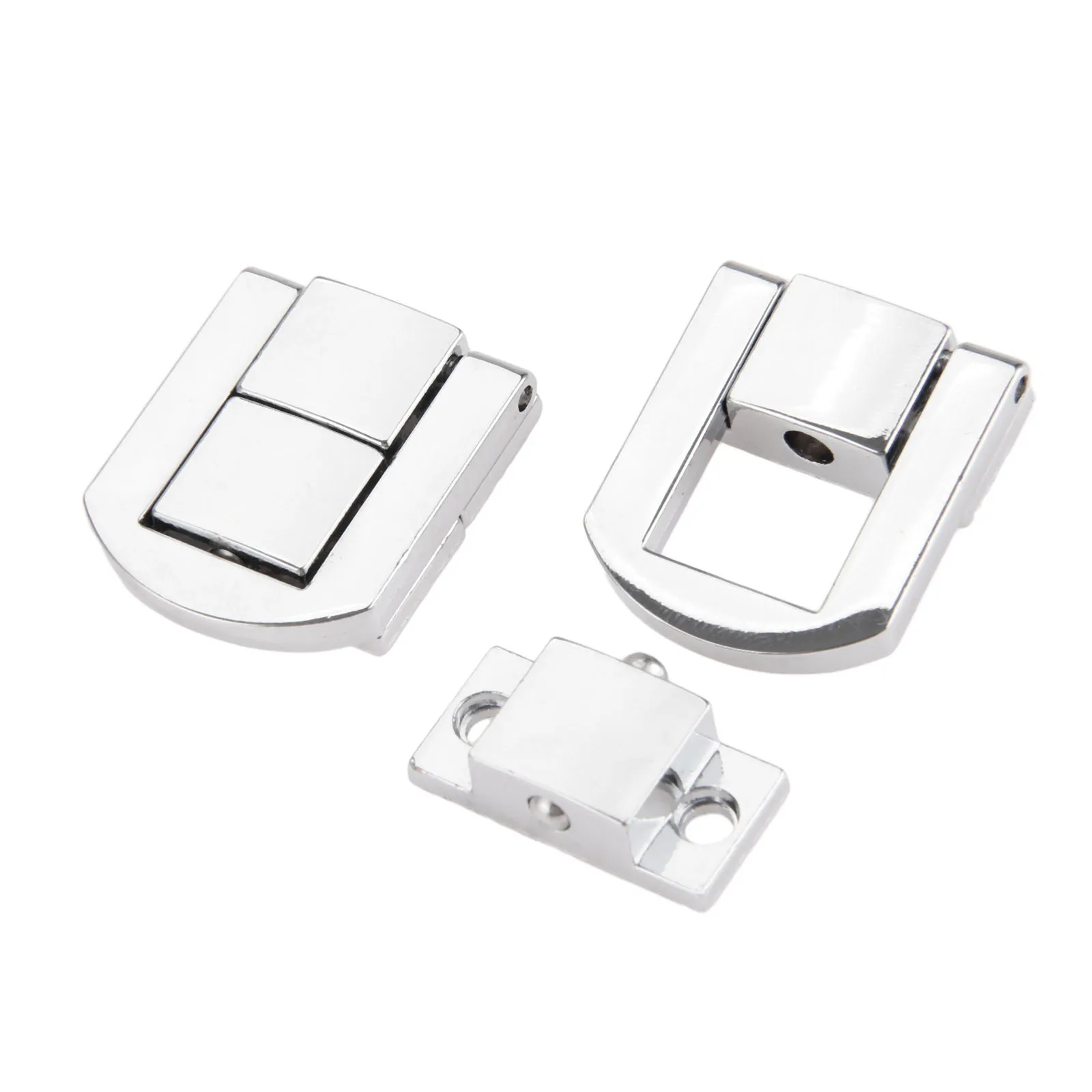 Antique Box Hasps 6pcs Alloy Lock Catch Latches w/Screw for Jewelry Wood Box Suitcase Buckle Clip Clasp Vintage Silver Hardware