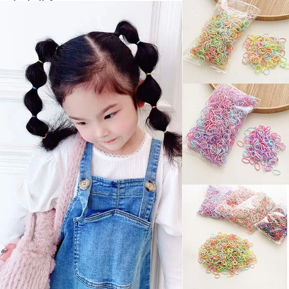 

1000 Pcs Baby Girls Hair Accessories Elastic Hair Bands Rubber Band Children Headband Ponytail Holder Bands Kids Ornaments
