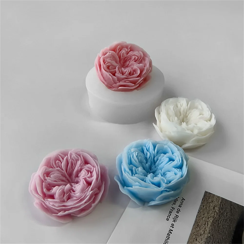 Flower Silicone Candle Mold Food Grade Rose Flower Scented Candle Mould Diy Handmade Soap Making Chocolate Cake Mold Baking Tool silicone mold