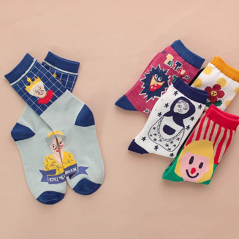 Cotton Socks New Cartoon Sports Socks Cotton Sweatabsorbing Women's