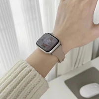 Bracelet en cuir mince pour bracelet de montre Apple Ultra 49mm 8 41mm 45mm 7 SE 654321   Boucle de Bracelet pour femmes, 44mm, pour série iwatch 42mm 40mm 2