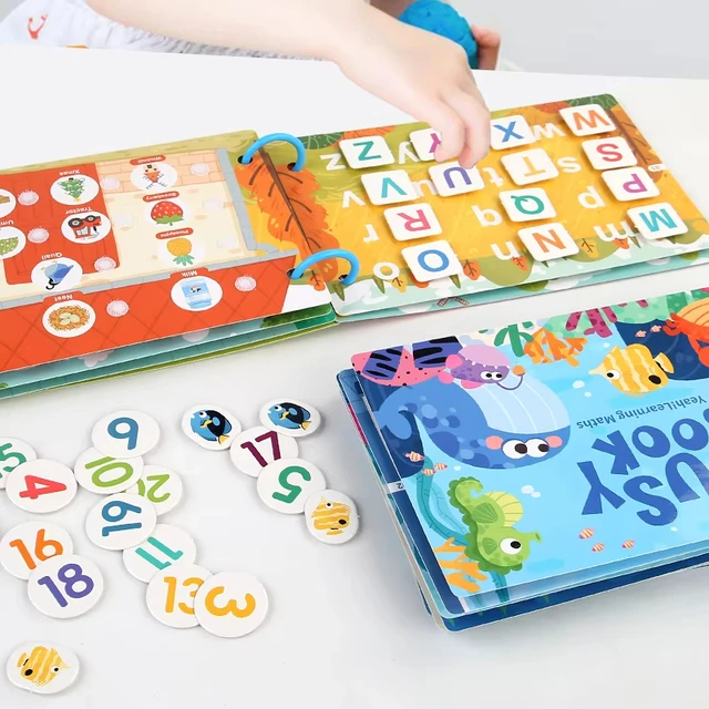Montessori Baby Busy book My First Quiet Book Paste Early Learning Education Children Toy Matching Puzzles Game For Baby Gift 3