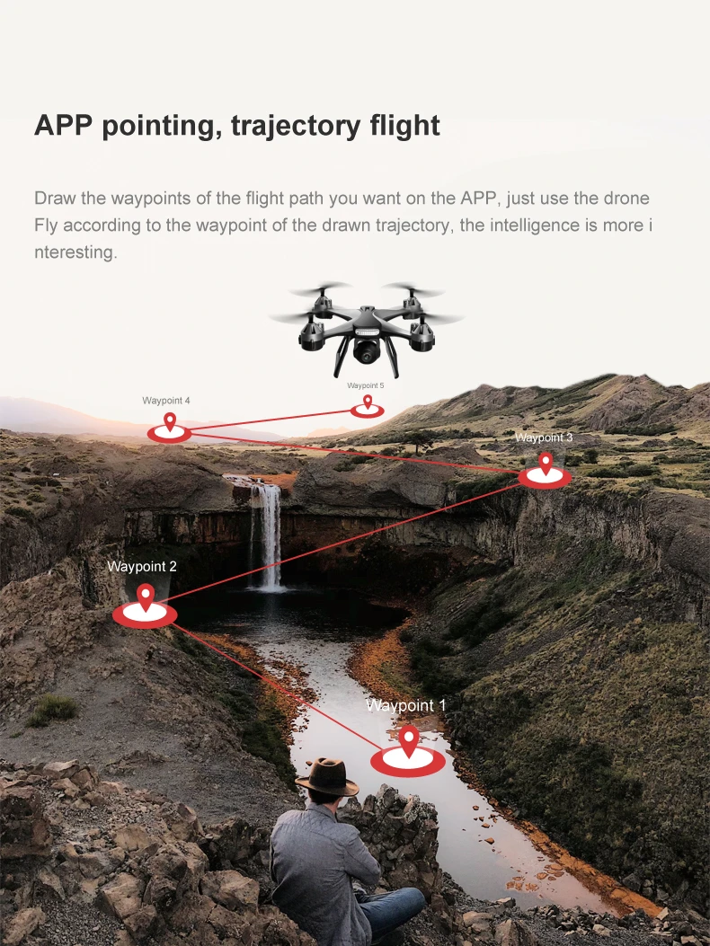 KBDFA JC801 Drone, app pointing: waypcini 5 wnaypoint