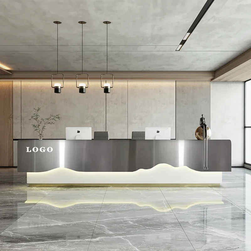 Aesthetic Salon Reception Counter Beauty Storage Help Desk Office Furniture for Companies Customer Center Front Restaurant Bank