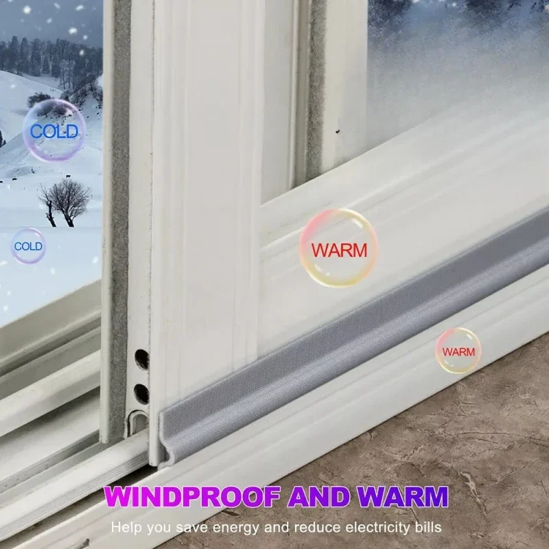 40M Home Sliding Door Window Seal Strip Self-adhesive Acoustic Foam Sealing Strip Tape Insulation Windproof Rubber Weatherstrip