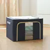 1PC Oxford Cloth Storage Box Fabric Folding Steel Frame Box Quilt Bag Clothes moisture-proof Organising Box Large Size 2