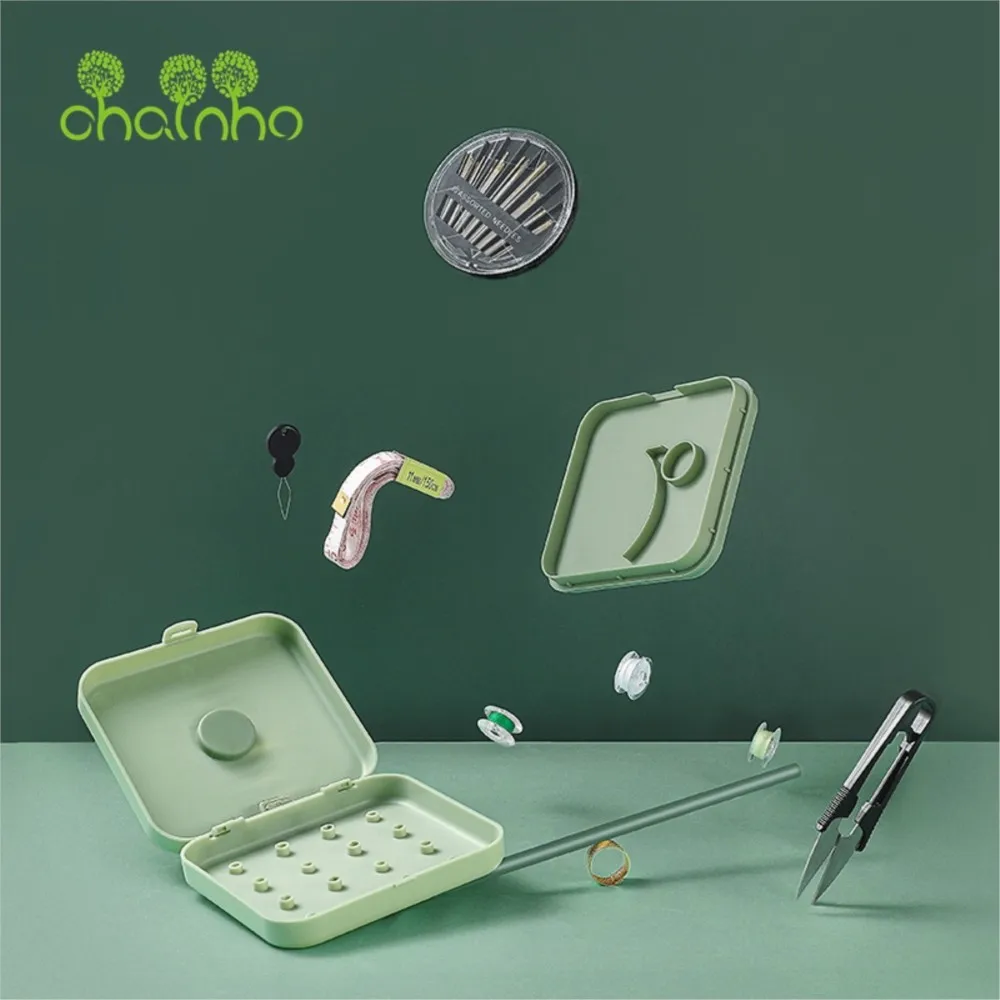 Chainho,Portable Magnetic Household Needle Thread Box Set,Square, Multifunctional Small Handmade Storage Bag, 25TL11