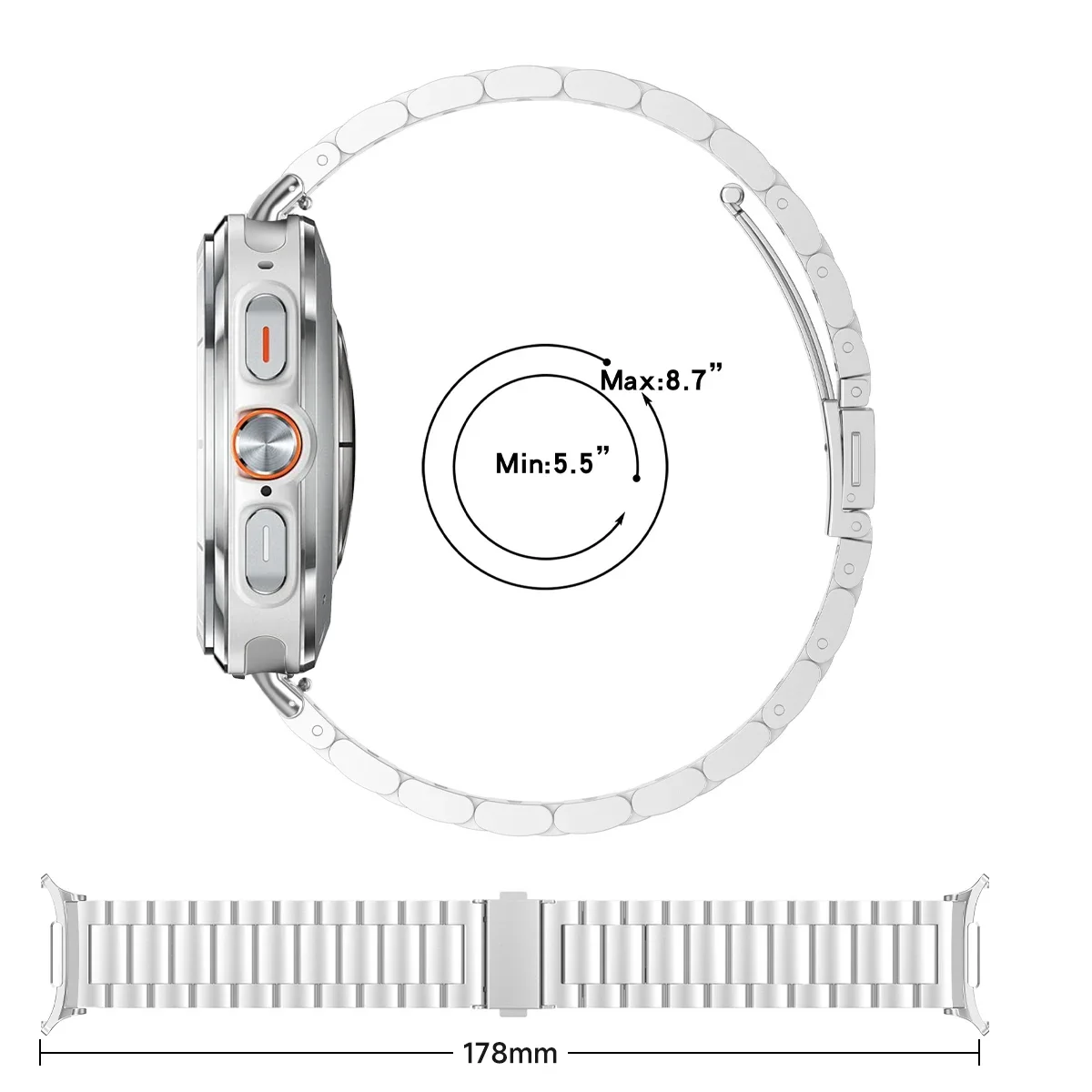 Stainless Steel Quick-Release Bracelet Replacement Wristband