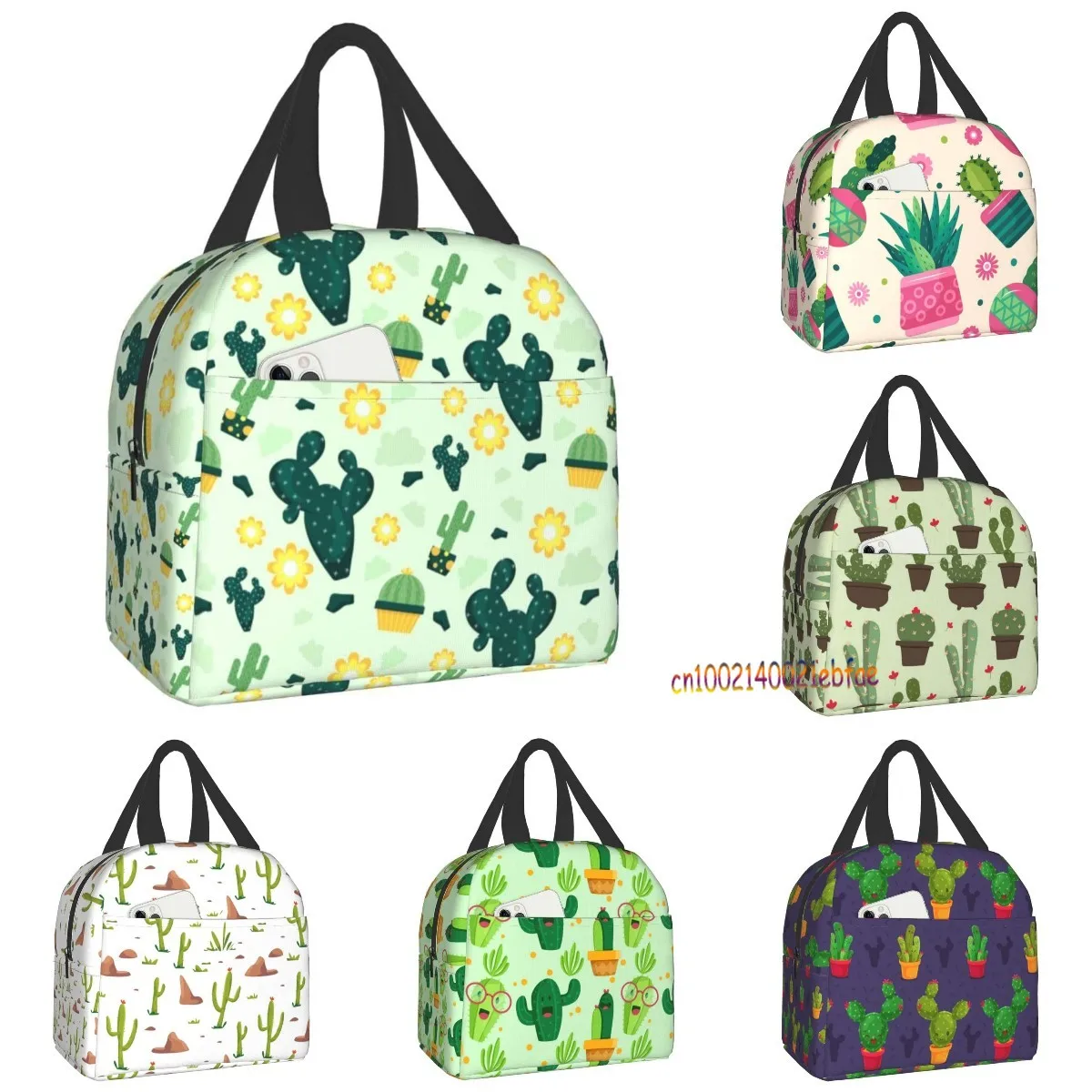 

Kawaii Cactus Five De Mayo, сумка для ланча, дорожная коробка, рабочая искусственная, многоразовая, охладитель бенто, контейнер, сумки для покупок