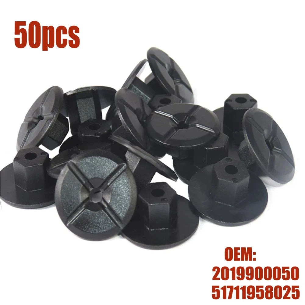 50Pcs Clip Dado In Plastica Non Filettate Per Mercedes-Benz Per W201 W124 Serie 3 E36 E46 E90 Auto Snap Nut Fender Snap A2019900050