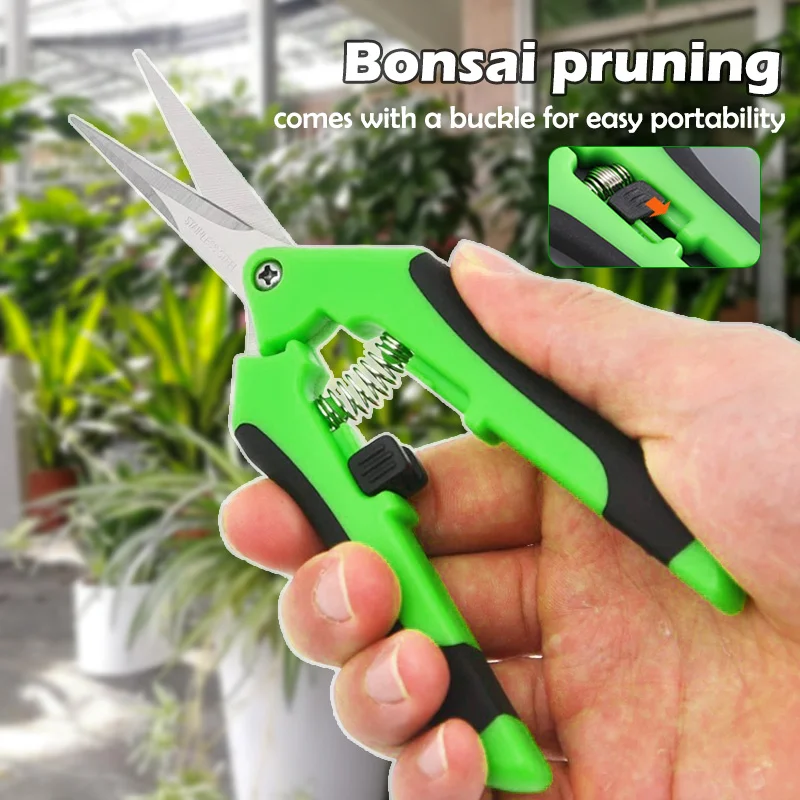 정원용 전정가위, 손가위, 포도 손질용 가위, 직선형 엘보우 스테인리스 스틸 날, 식물용