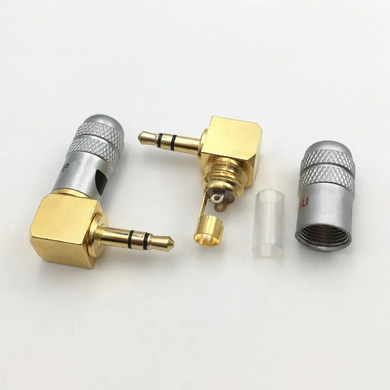 2Pcs Right Angle Male Stereo Plug L Shape Jack 90 Degree