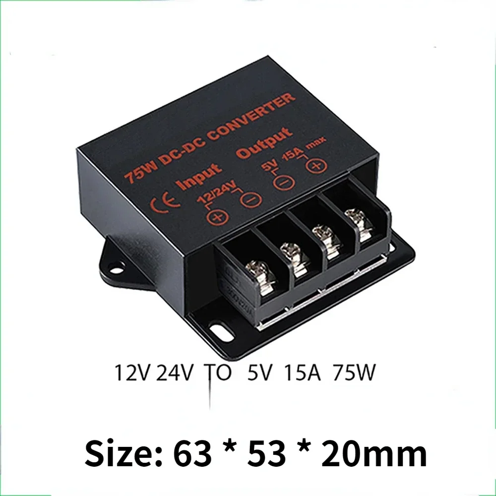Multi-Voltage DC Converter Regulator with Adjustable Output (5A/10A/15A) - CE Certified Step-Down Module