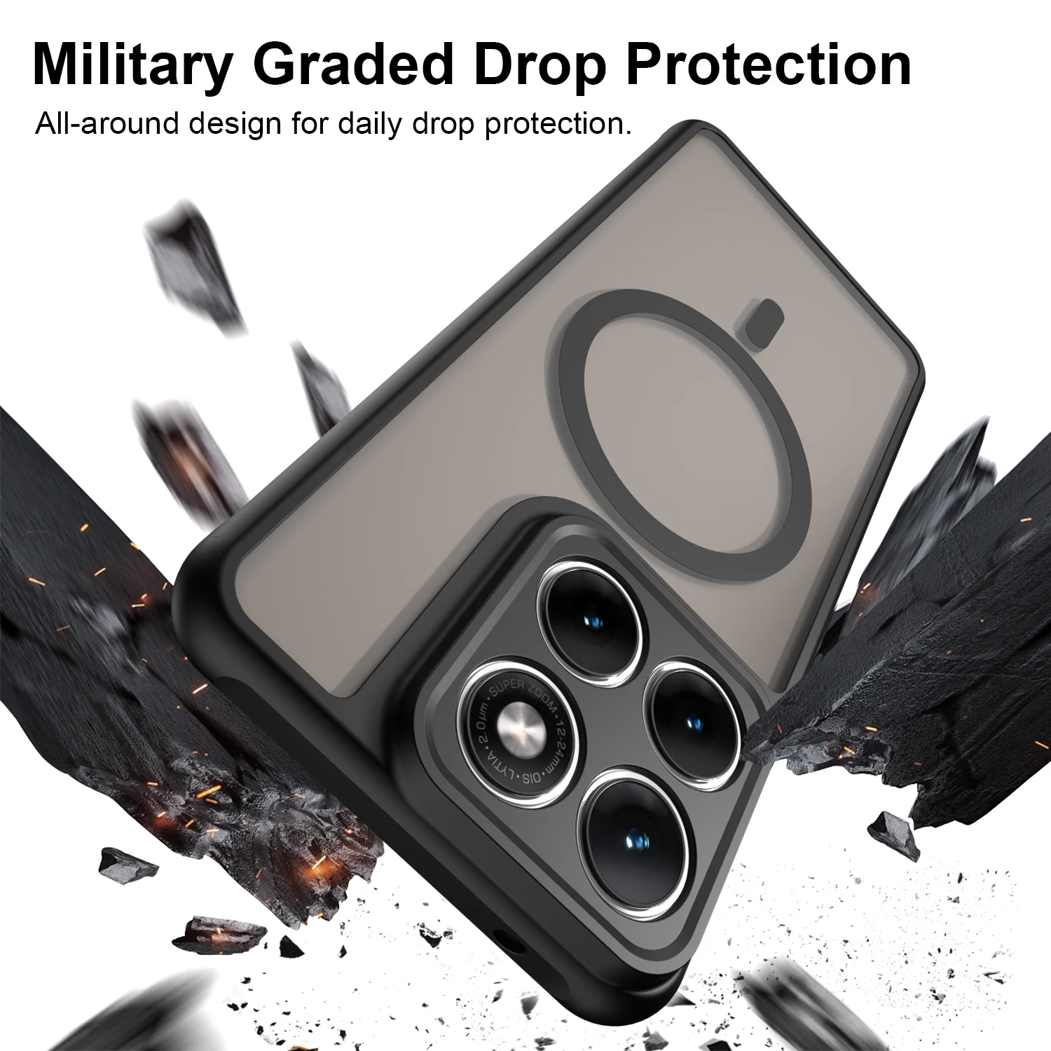 Luxury Matte Transparent Magnetic Phone Case Cover